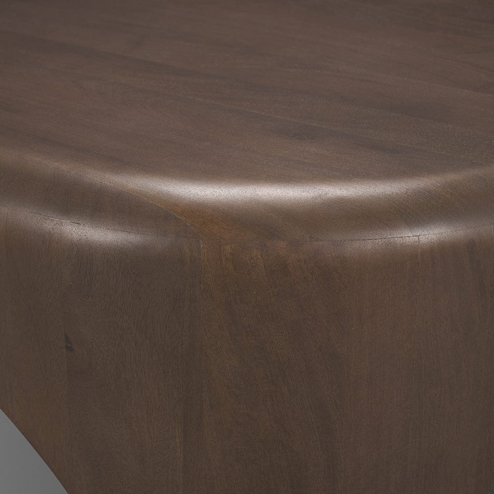 Mercana - Shima Oval Dark Brown Wood w/ Arched Legs Coffee Table - 70831 view 6