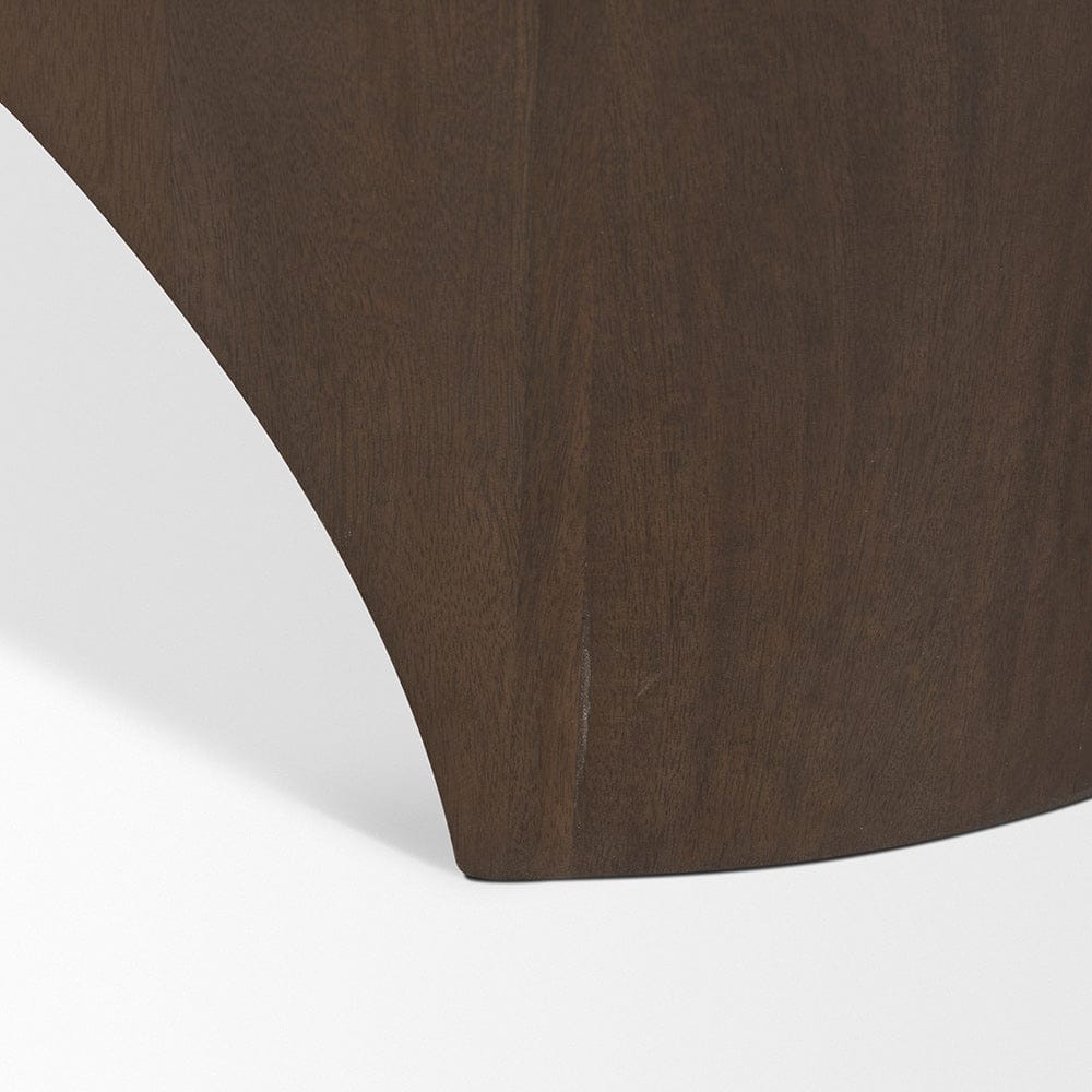 Mercana - Shima Oval Dark Brown Wood w/ Arched Legs Coffee Table - 70831 view 8