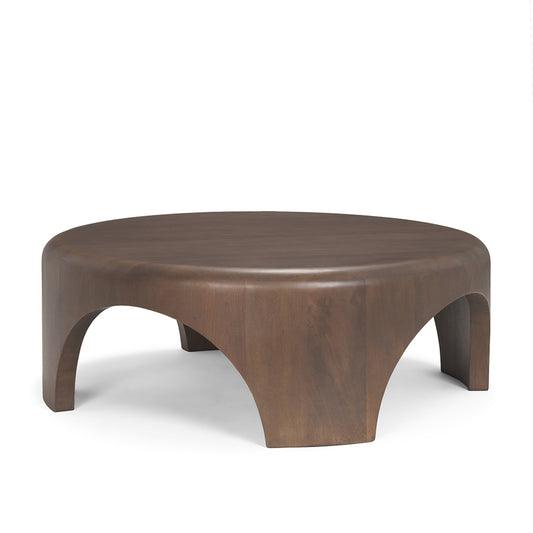 Mercana - Shima Round Dark Brown Wood W/Arched Legs Coffee Table - 70832 view 1