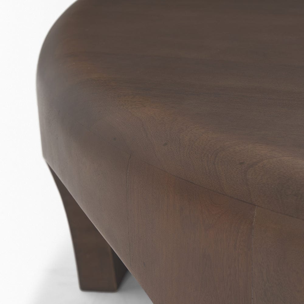 Mercana - Shima Round Dark Brown Wood W/Arched Legs Coffee Table - 70832 view 6