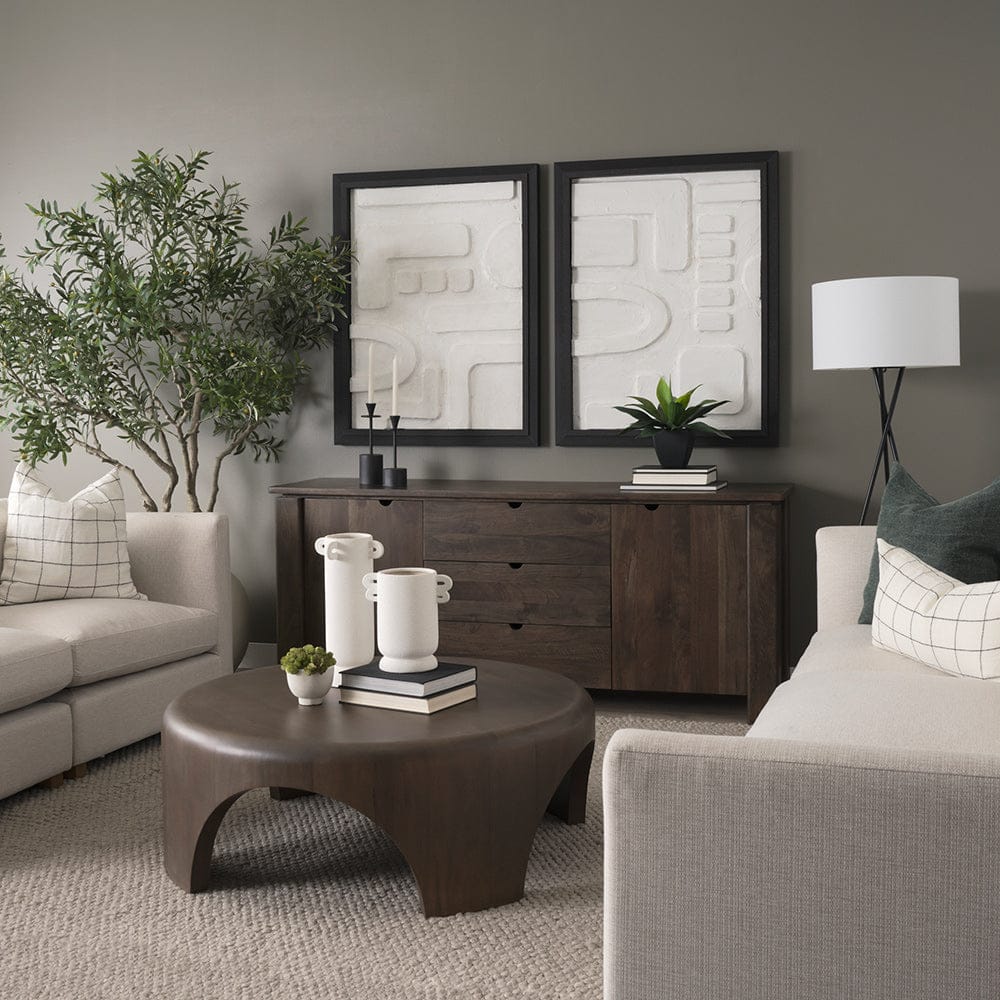 Mercana - Shima Round Dark Brown Wood W/Arched Legs Coffee Table - 70832 view 11