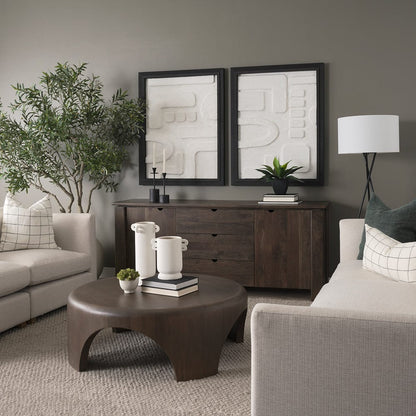 Mercana - Shima Round Dark Brown Wood W/Arched Legs Coffee Table - 70832 view 11