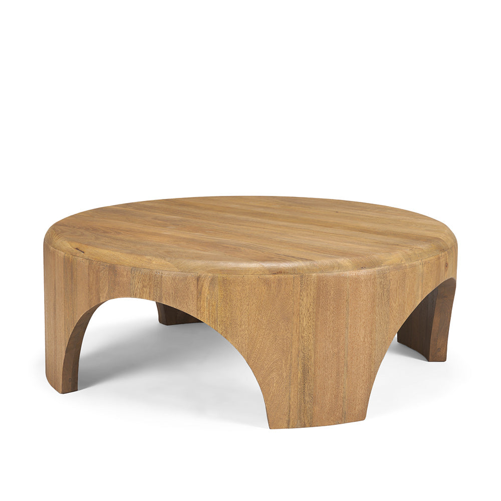 Mercana - Shima Round Light Brown Wood W/Arched Legs Coffee Table - 70867 view 1