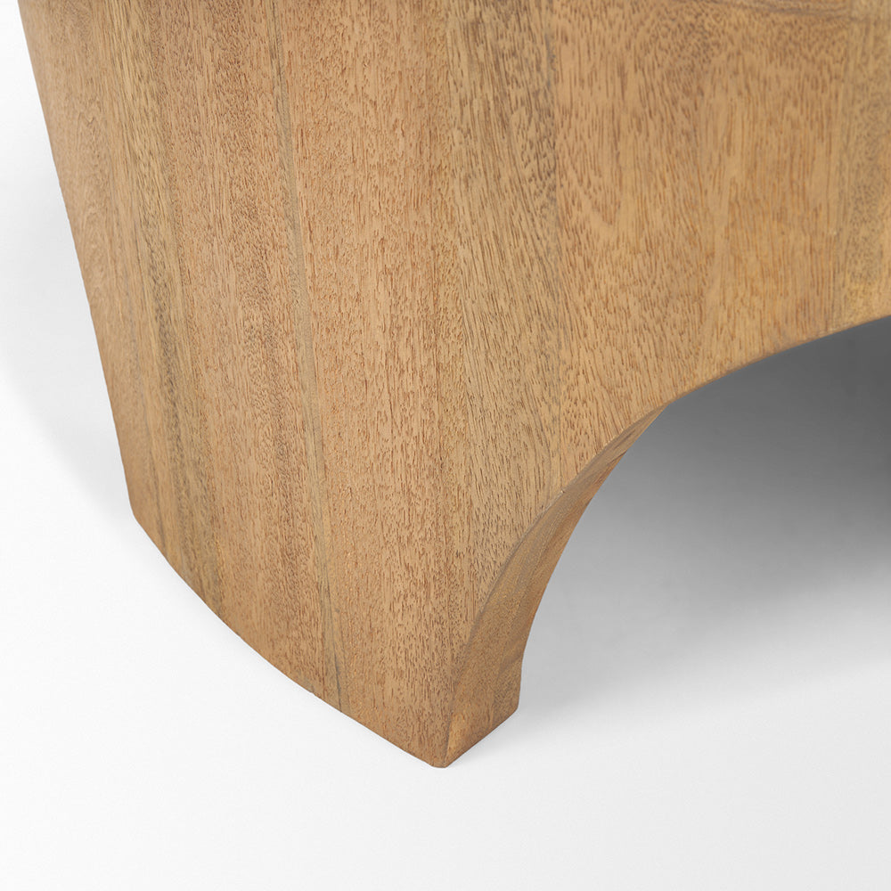 Mercana - Shima Round Light Brown Wood W/Arched Legs Coffee Table - 70867 view 7