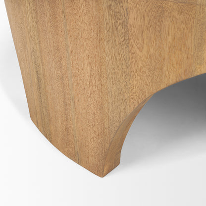 Mercana - Shima Round Light Brown Wood W/Arched Legs Coffee Table - 70867 view 7