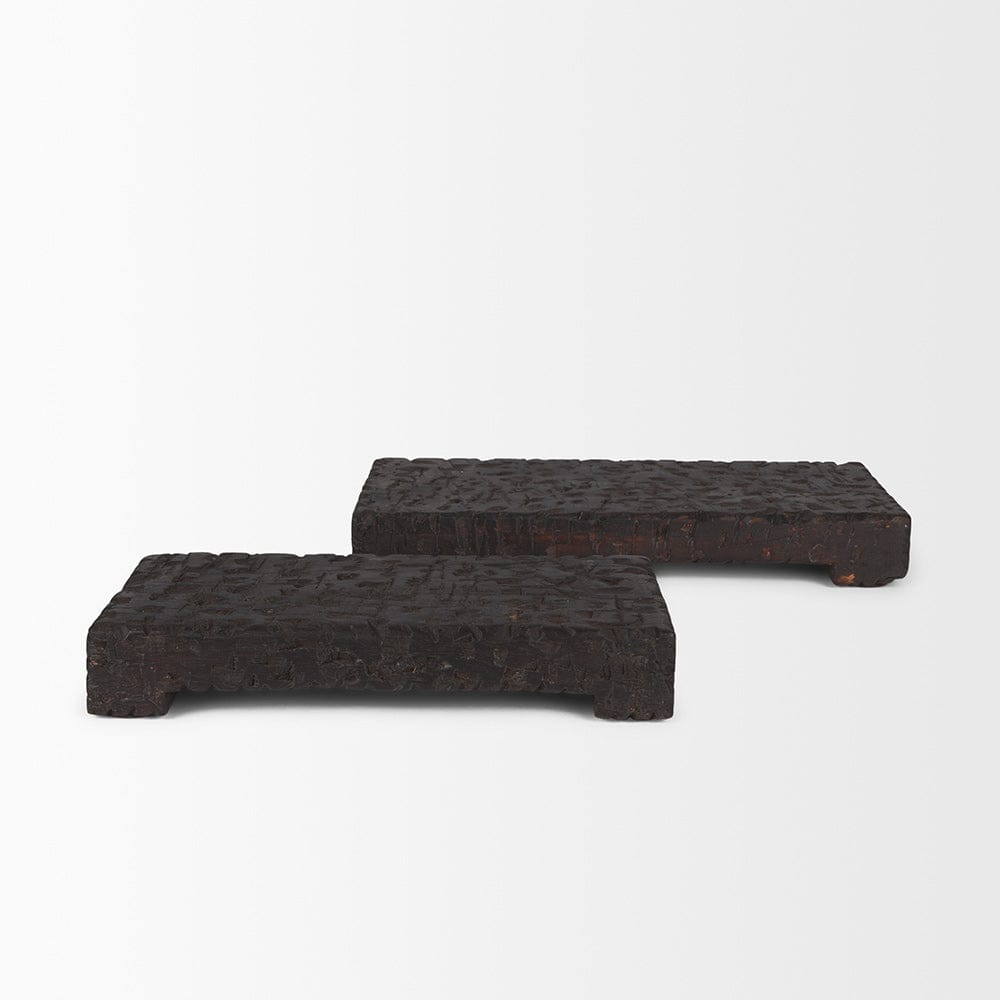Mercana - Shira Reclaimed Dark Brown Wooden Riser (Set of 2) - 70500 view 2