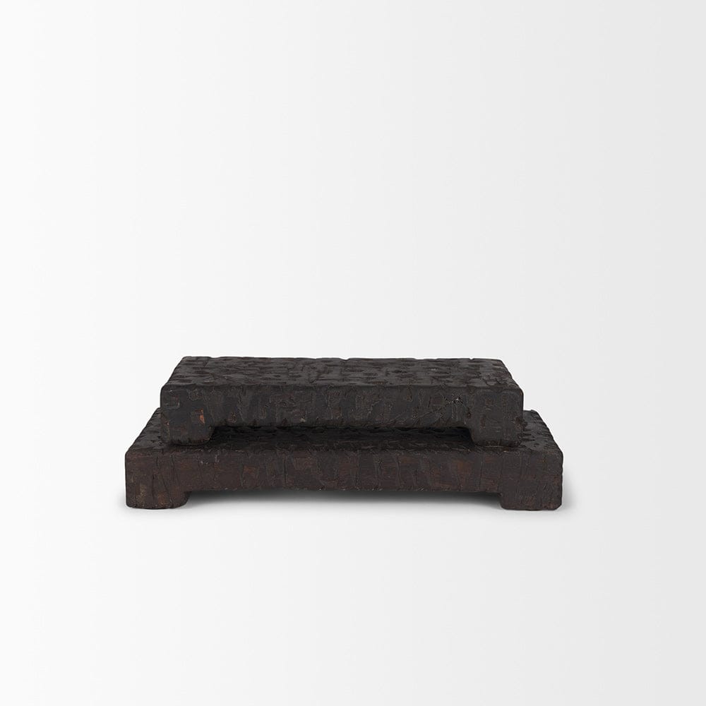 Mercana - Shira Reclaimed Dark Brown Wooden Riser (Set of 2) - 70500 view 5