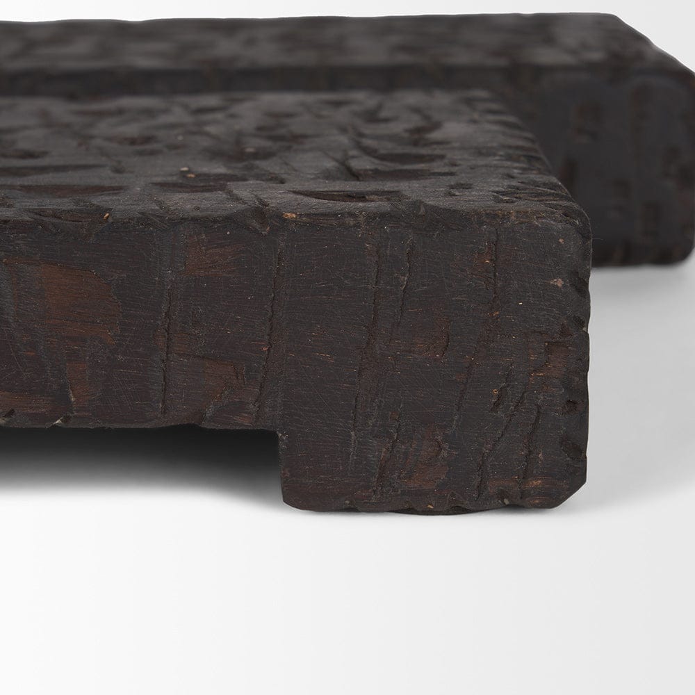 Mercana - Shira Reclaimed Dark Brown Wooden Riser (Set of 2) - 70500 view 7