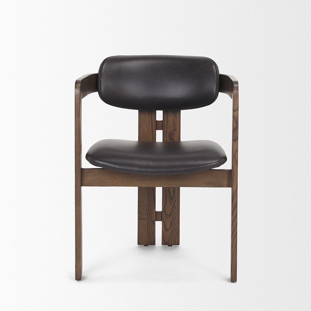 Mercana - Shiro Medium Brown w/ Espresso Brown Leather Dining Chair - 70804 view 2