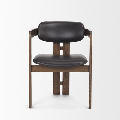 Mercana - Shiro Medium Brown w/ Espresso Brown Leather Dining Chair - 70804 view 2
