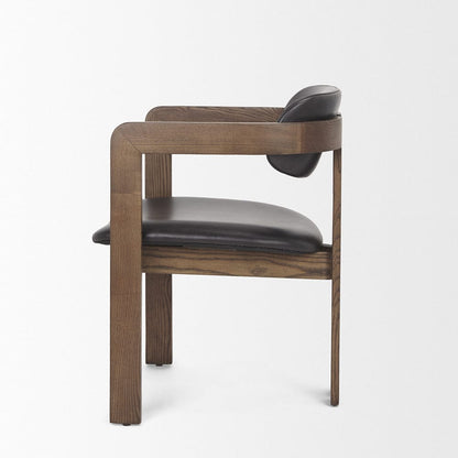 Mercana - Shiro Medium Brown w/ Espresso Brown Leather Dining Chair - 70804 view 3