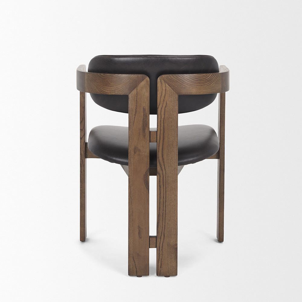 Mercana - Shiro Medium Brown w/ Espresso Brown Leather Dining Chair - 70804 view 4