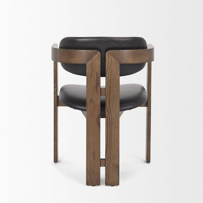 Mercana - Shiro Medium Brown w/ Espresso Brown Leather Dining Chair - 70804 view 4