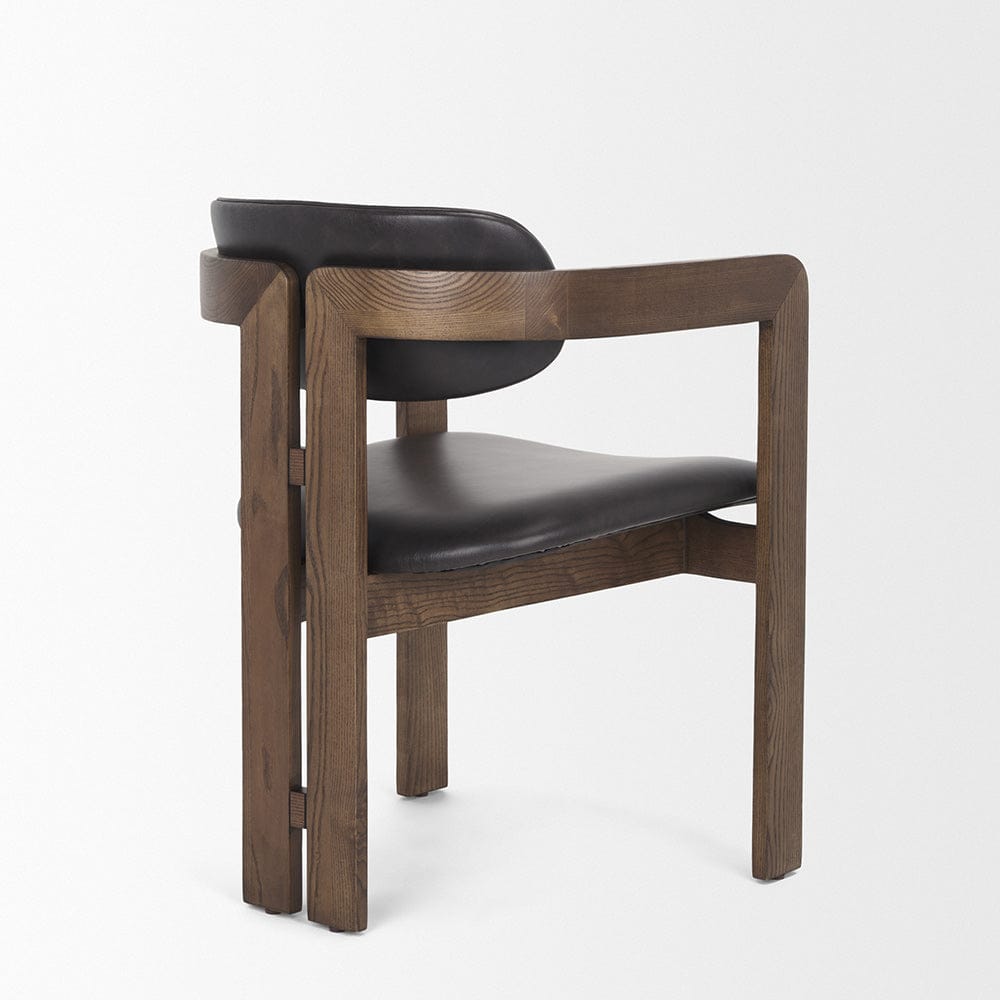 Mercana - Shiro Medium Brown w/ Espresso Brown Leather Dining Chair - 70804 view 5