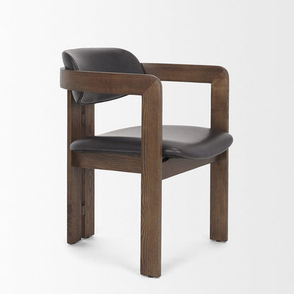 Mercana - Shiro Medium Brown w/ Espresso Brown Leather Dining Chair - 70804 view 6