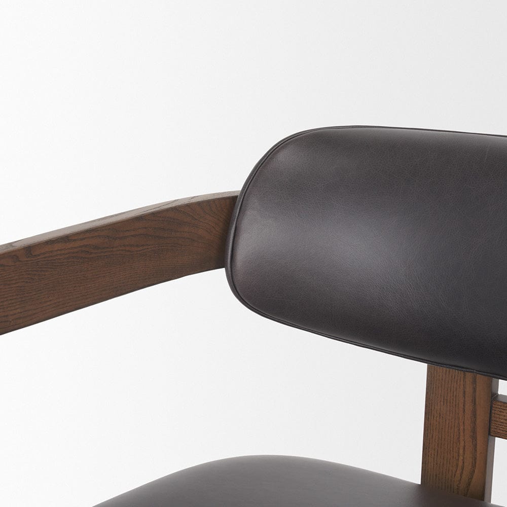 Mercana - Shiro Medium Brown w/ Espresso Brown Leather Dining Chair - 70804 view 7