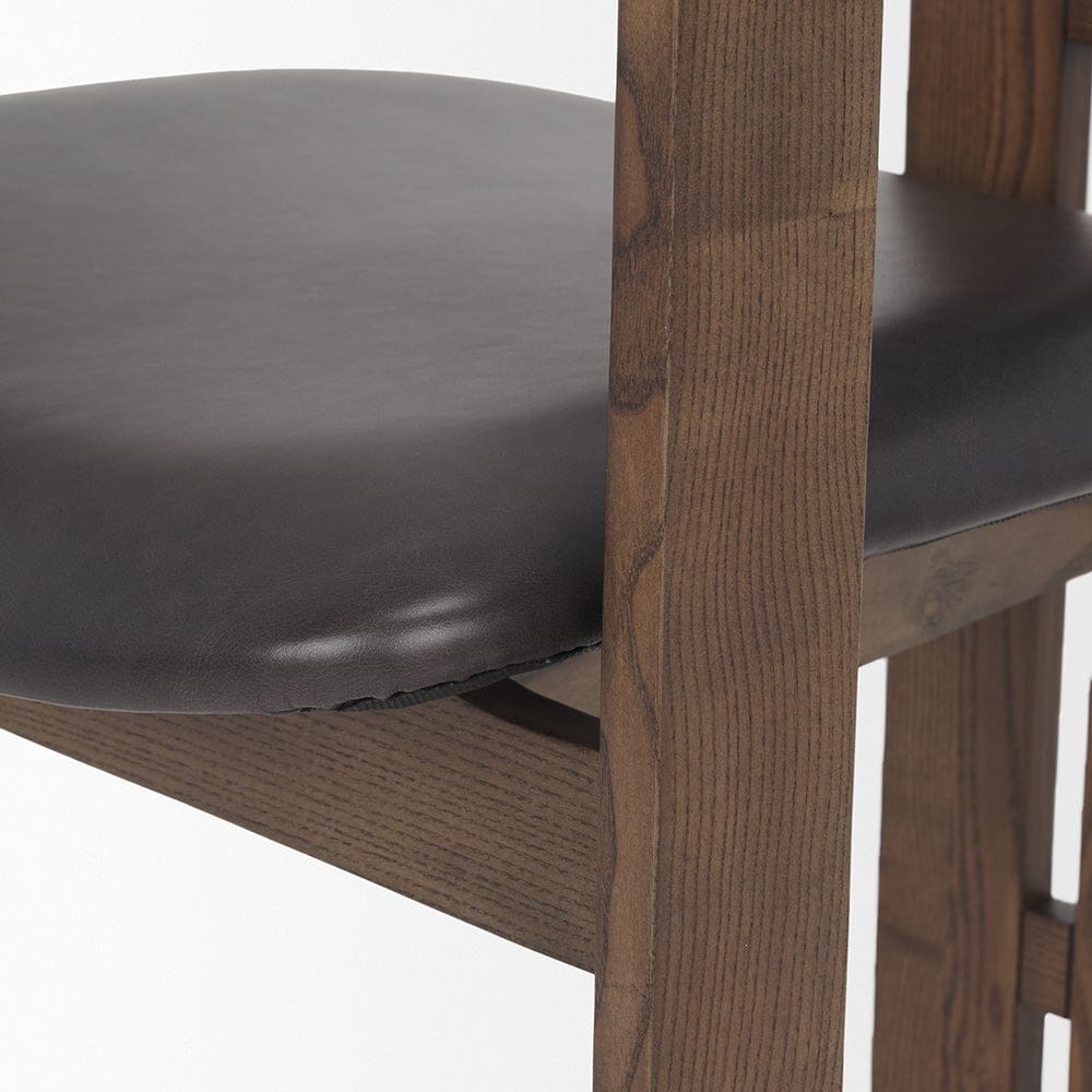 Mercana - Shiro Medium Brown w/ Espresso Brown Leather Dining Chair - 70804 view 8