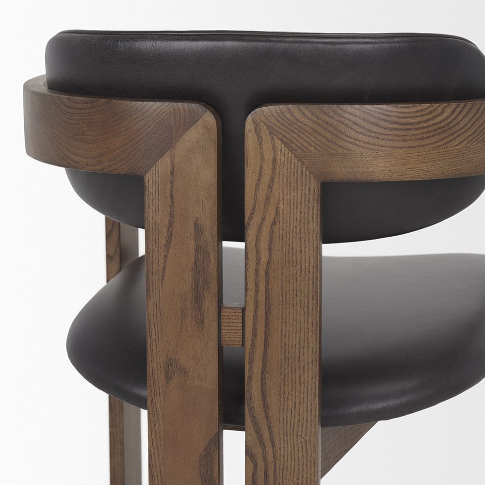 Mercana - Shiro Medium Brown w/ Espresso Brown Leather Dining Chair - 70804 view 9