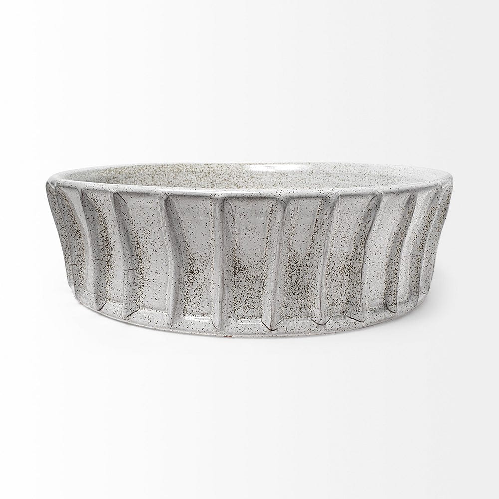Mercana - Silone Large 16L x 16W White Ceramic Bowl - 68904_CLOSEOUT view 2