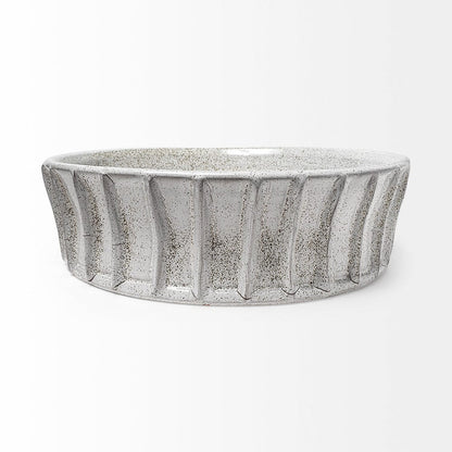 Mercana - Silone Large 16L x 16W White Ceramic Bowl - 68904_CLOSEOUT view 2