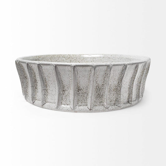 Mercana - Silone Large 16L x 16W White Ceramic Bowl - 68904_CLOSEOUT view 2