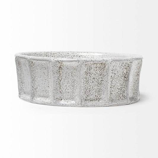 Mercana - Silone Small 9L x 9W White Ceramic Bowl - 68903_CLOSEOUT view 2