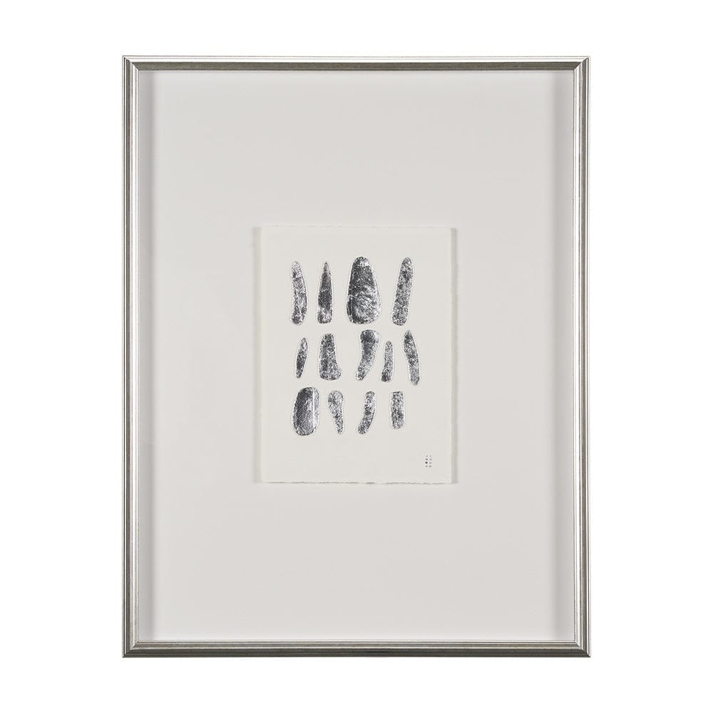 Mercana - Silver Pebbles by Studio M a handmade Original Framed Artwork under Glass - 15098 view 1