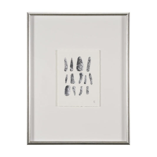 Mercana - Silver Pebbles by Studio M a handmade Original Framed Artwork under Glass - 15098 view 1