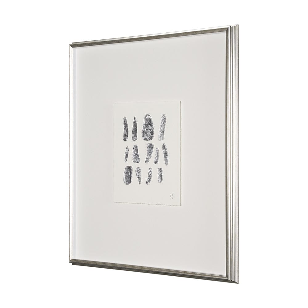 Mercana - Silver Pebbles by Studio M a handmade Original Framed Artwork under Glass - 15098 view 2