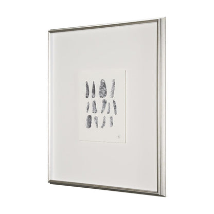 Mercana - Silver Pebbles by Studio M a handmade Original Framed Artwork under Glass - 15098 view 2
