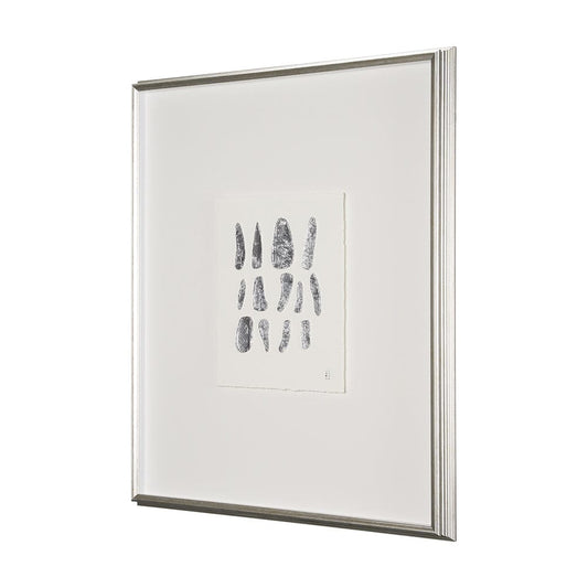 Mercana - Silver Pebbles by Studio M a handmade Original Framed Artwork under Glass - 15098 view 2