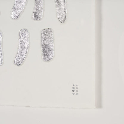 Mercana - Silver Pebbles by Studio M a handmade Original Framed Artwork under Glass - 15098 view 6