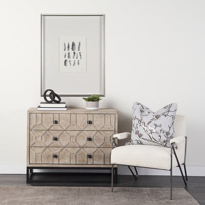 Mercana - Silver Pebbles by Studio M a handmade Original Framed Artwork under Glass - 15098 view 8