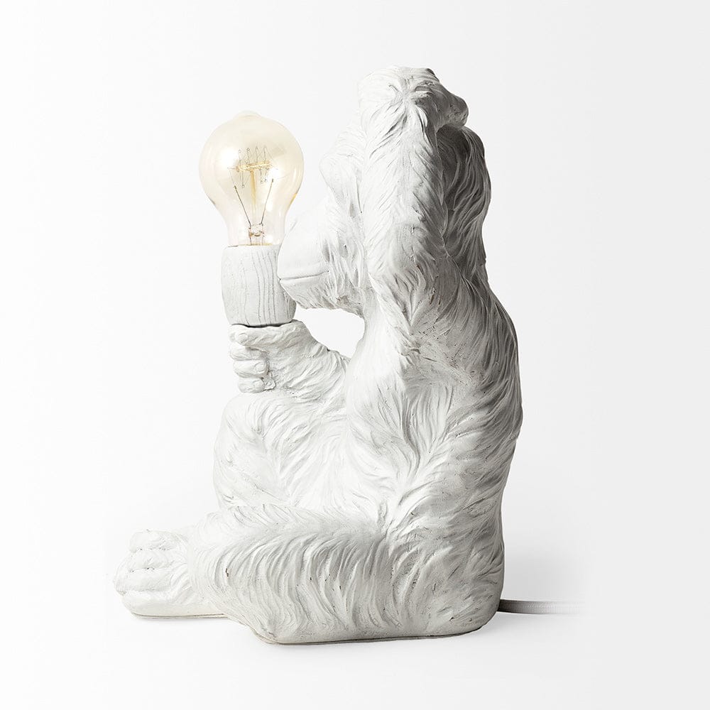 Mercana - Simia 12"H White Resin Playful Monkey Table Lamp - 65319 view 2