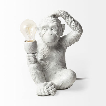 Mercana - Simia 12"H White Resin Playful Monkey Table Lamp - 65319 view 3