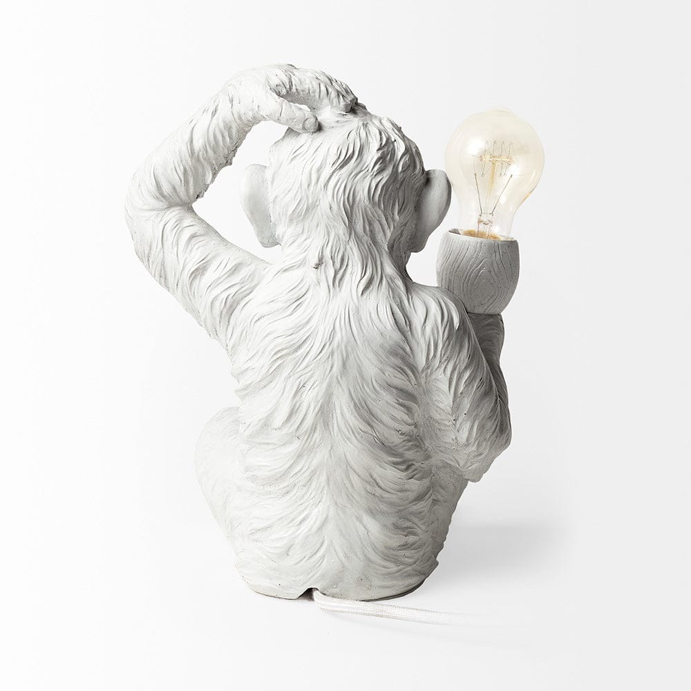 Mercana - Simia 12"H White Resin Playful Monkey Table Lamp - 65319 view 4