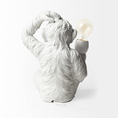 Mercana - Simia 12"H White Resin Playful Monkey Table Lamp - 65319 view 4