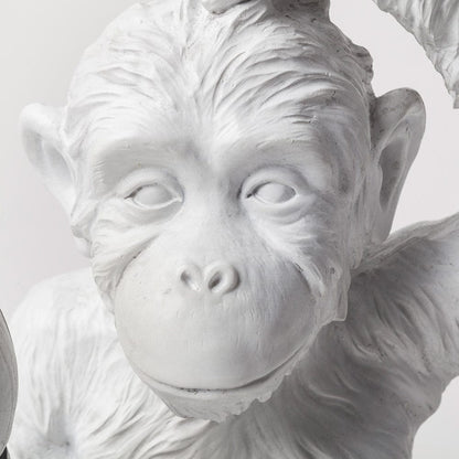 Mercana - Simia 12"H White Resin Playful Monkey Table Lamp - 65319 view 5