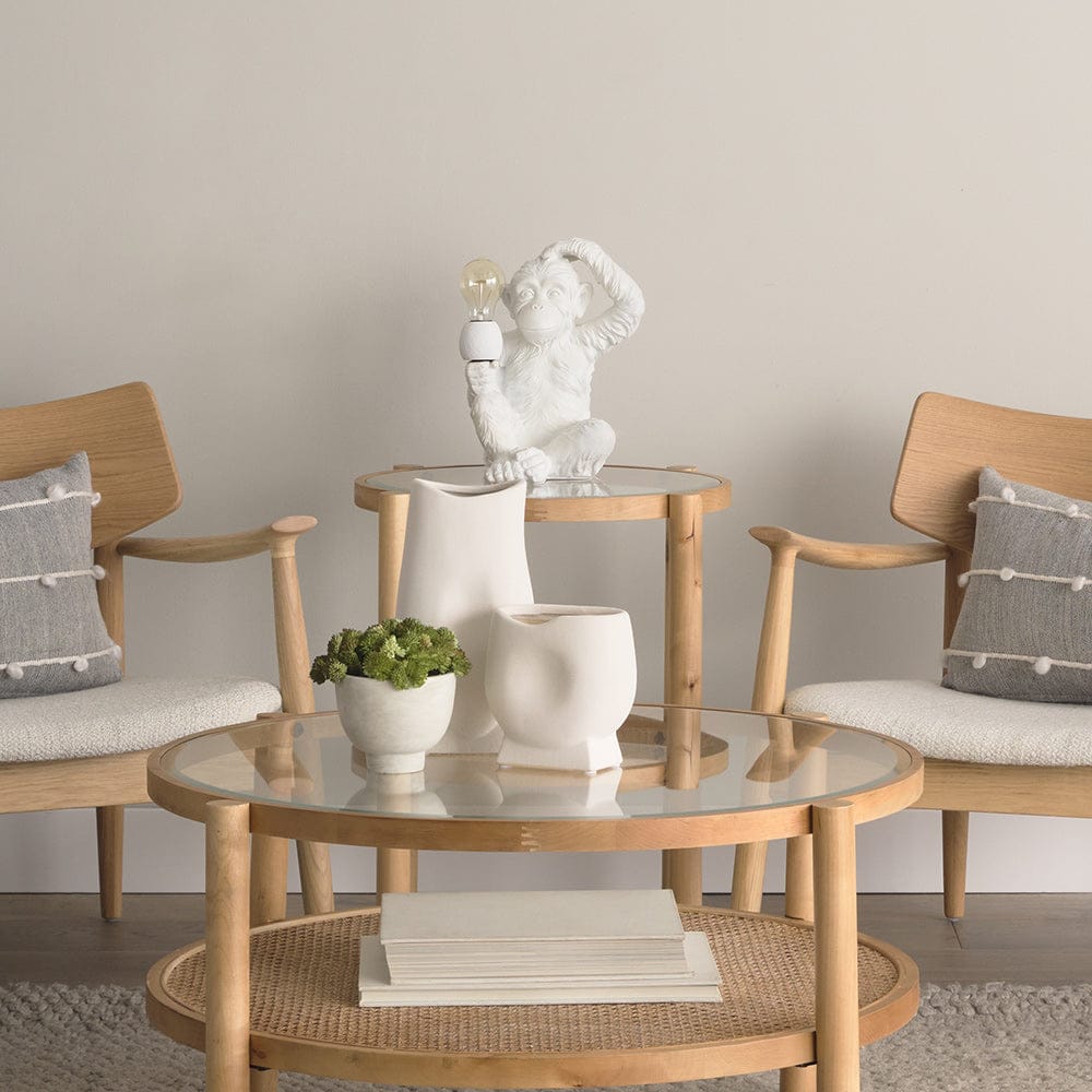 Mercana - Simia 12"H White Resin Playful Monkey Table Lamp - 65319 view 8