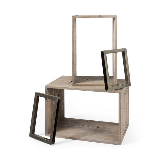 Mercana - Simul Light Brown Wood Modular Shelving Unit (Set of 2) - 69229_CLOSEOUT view 1