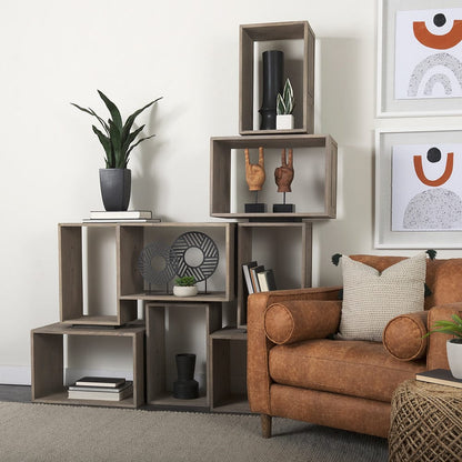 Mercana - Simul Light Brown Wood Modular Shelving Unit (Set of 2) - 69229_CLOSEOUT view 15