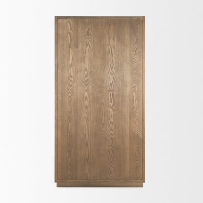 Mercana - Sina Brown Oak Wood w/ Natural Rattan 2 Door Curio Cabinet - 70816 view 4