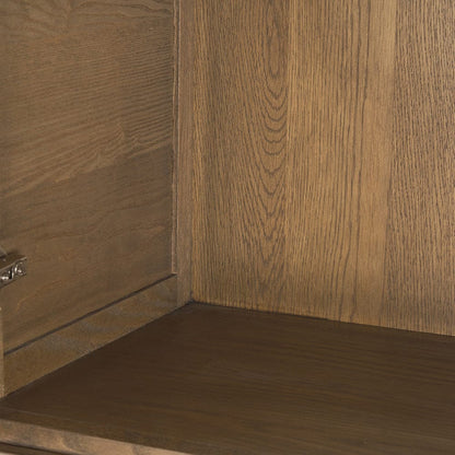 Mercana - Sina Brown Oak Wood w/ Natural Rattan 2 Door Curio Cabinet - 70816 view 10