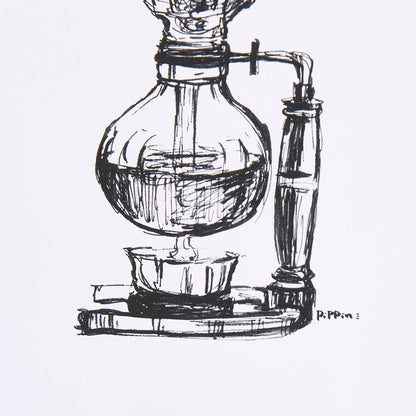 Mercana - Siphon Coffee Maker by Simeng a Framed Art Print Matted under Glass - 14690 view 7