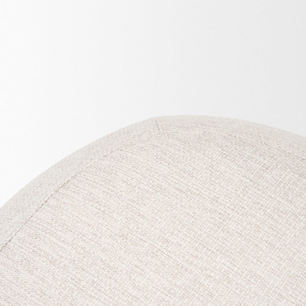 Mercana - Siren Cream Fabric w/ Light Brown Wood Round Accent Stool - 70812 view 5