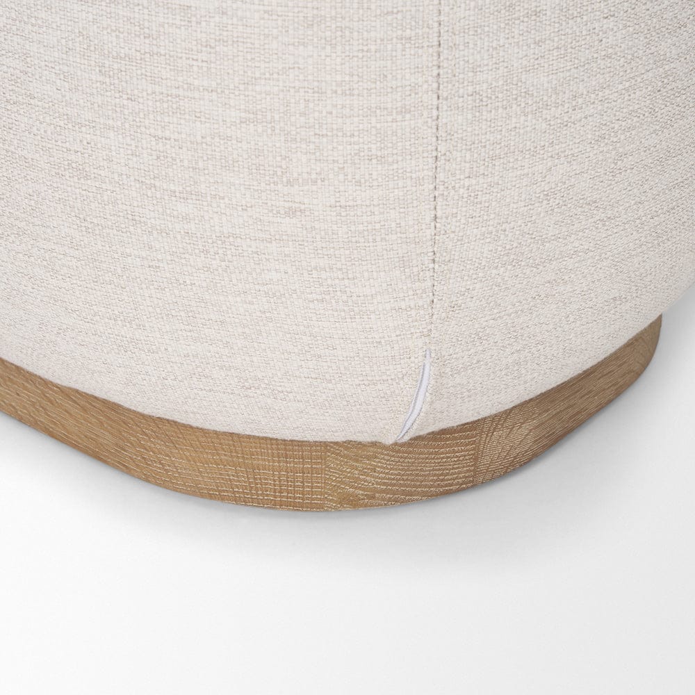 Mercana - Siren Cream Fabric w/ Light Brown Wood Round Accent Stool - 70812 view 7