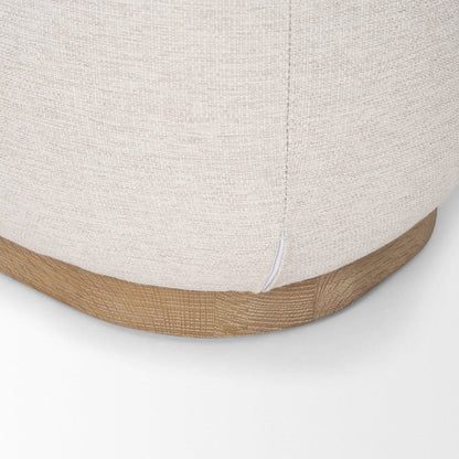 Mercana - Siren Cream Fabric w/ Light Brown Wood Round Accent Stool - 70812 view 7