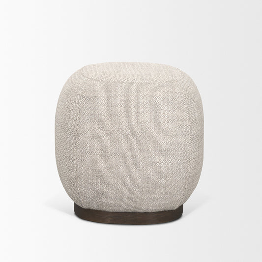 Mercana - Siren Gray Fabric w/ Dark Brown Wood Round Accent Stool - 70809 view 2