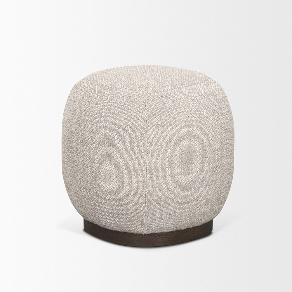 Mercana - Siren Gray Fabric w/ Dark Brown Wood Round Accent Stool - 70809 view 3