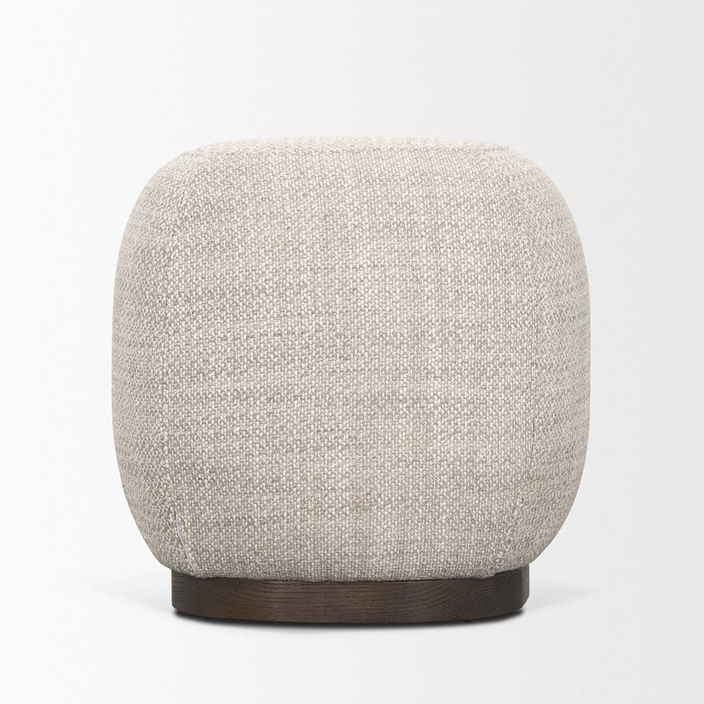 Mercana - Siren Gray Fabric w/ Dark Brown Wood Round Accent Stool - 70809 view 4